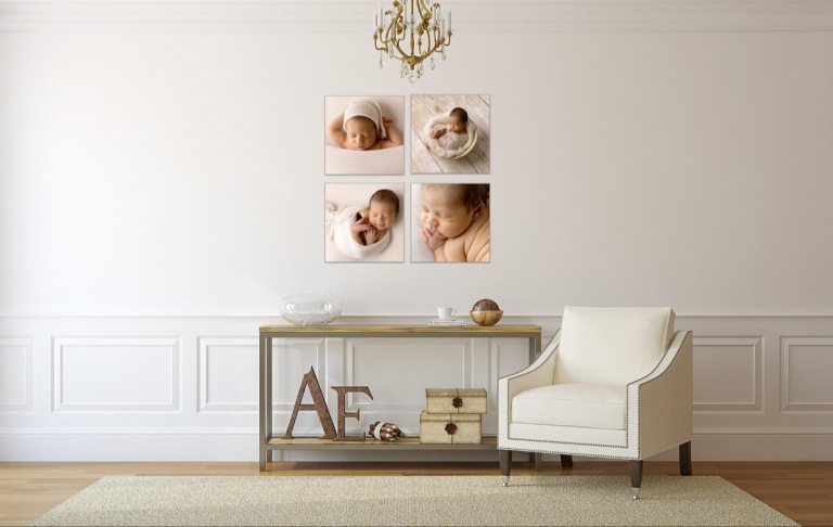 Wandbilder vom Fotoshooting mit neugeborenen Baby, Babyfotos und Familienfotos für Berlin und Potsdam